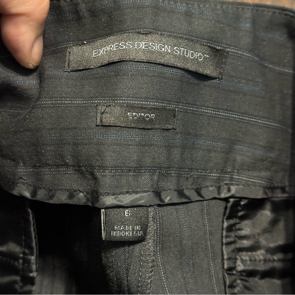 Express Design Studio Editor Black Pinstripe Trou… - image 8